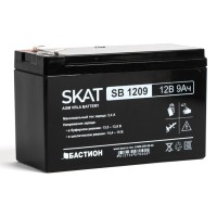 Бастион SKAT SB 1209 АКБ свинцово-кислотная тип AGM 12V 9Ач Iзар. 2,7 А, ножевые клеммы