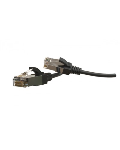 Патч-корд S/FTP Hyperline (PC-LPT-SFTP-RJ45-RJ45-C6-1M-LSZH-BK) в Прокопьевске Патчкорды (медные) Pintop.ru