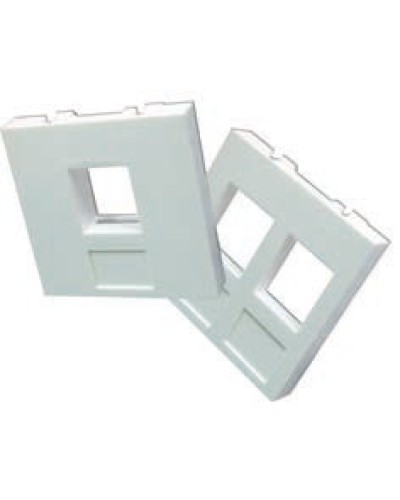 Вставка 45x45 на 2 кейстоуна, со шторками, маркировкой и иконками, белая LANMASTER LAN-SIP-24М-WH в Прокопьевске Аксессуары для кабель-канала Pintop.ru