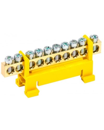 Шина PE земля на DIN-изол тип Стойка ШНИ-6х9-10-С-Ж IEK YNN10-69-10P-K05 в Прокопьевске Клеммные колодки Pintop.ru