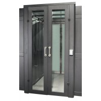 Дверь коридора развижная механические 1200 мм для шкафов LANMASTER DCS 42U, стекло, без замка LANMASTER LAN-DC-SDRM-42Ux12