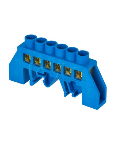 Шина 0 N (8х12мм) 6 отверстий латунь синий EKF (sn0-125-6-dn-r) в Прокопьевске Аксессуары для стоек и шкафов Pintop.ru