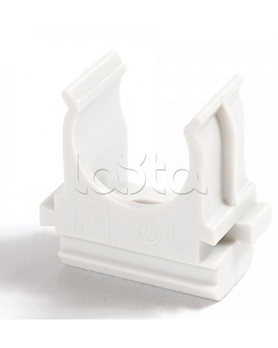 Крепёж-клипса для труб Полистирол белая д40 (15шт/300шт уп/кор) Промрукав (PR.02740б) в Прокопьевске Держатели, клипсы, скобы Pintop.ru