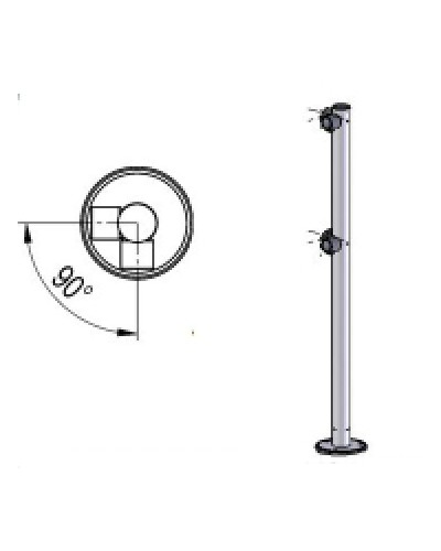 Стойка ограждения L-образная двухсторонняя Oxgard Стойка ограждения L-образная (ВЗР 1996.03) в Прокопьевске Ограждения Pintop.ru
