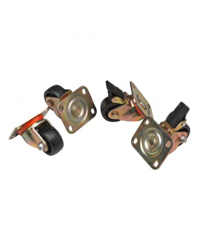 Комплект роликов, 2 шт с тормозом, 2 обычных, нагрузка 150 кг на ролик Datarex DR-460000 в Прокопьевске Ролики для шкафов и стоек Pintop.ru