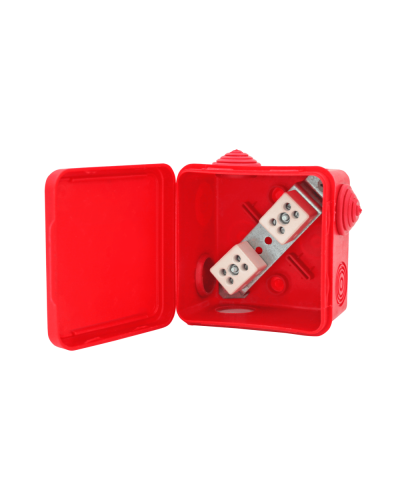 Коробка распределительная огнестойкая КРОПС-П1, IP54, габаритные размеры 100х100х50 мм, для кабелей сечением до 4 мм2, 6 клемм КМ-Профиль (FRJB-KM-P1-4-06-КРОПС-IP54) в Прокопьевске Распределительные коробки Pintop.ru