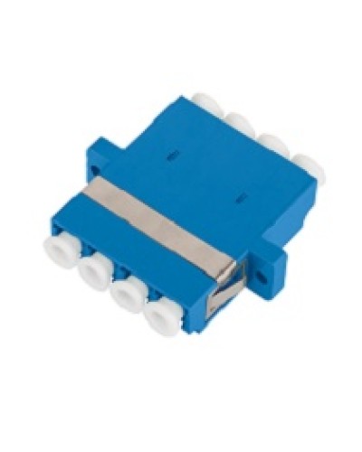 Адаптер NIKOMAX волоконно-оптический, соединительный, одномодовый, стандарта OS2, LC/UPC-LC/UPC, квадро, пластиковый, без шторки, с фланцами, синий, уп-ка 2шт. в Прокопьевске Проходные адаптеры и розетки оптические Pintop.ru