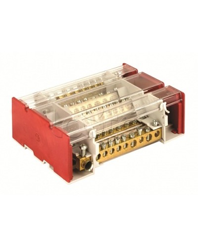 Блок распределительный на DIN рейку c выносной клеммой 4р 160А, 7х7мм 1х8мм 1х9мм 1х12мм DKC BD3160104 в Прокопьевске Аксессуары для стоек и шкафов Pintop.ru