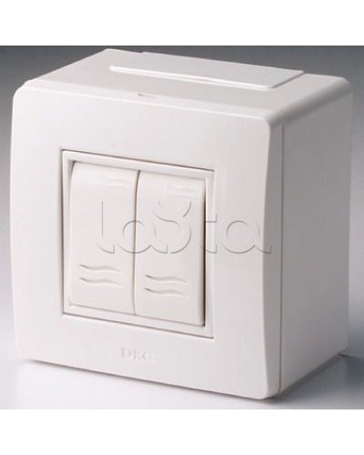 Коробка в сборе с 2-клавишным выключателем, коричневая DKC 10001B в Прокопьевске Распределительные коробки Pintop.ru