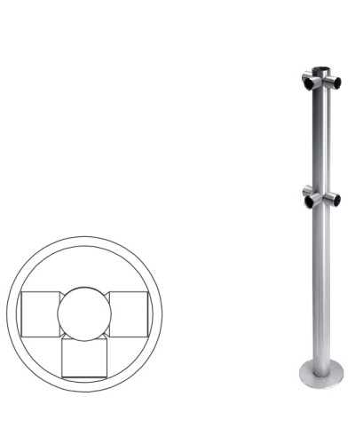 Стойка ограждения T-образная (антик серебро) Oxgard в Прокопьевске Ограждения Pintop.ru