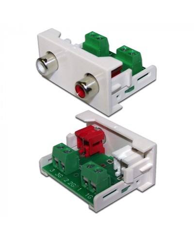 Вставка Mosaic 22.5x45 2xRCA Stereo Audio, белая LANMASTER (LAN-WA-LP-2RCA-WH) в Прокопьевске Коннекторы и разъемы Pintop.ru