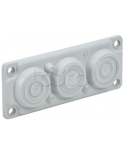 TITAN Ввод кабельный мембр. 6 отв. d=6-59мм IP65 серый IEK (TI-00D-MC-006-65) в Прокопьевске Аксессуары для стоек и шкафов Pintop.ru