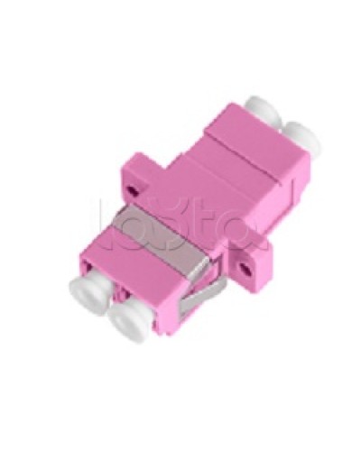 Адаптер NIKOMAX волоконно-оптический, соединительный, многомодовый, стандарта OM4, LC/UPC-LC/UPC, двойной, пластиковый, без шторки, с фланцами, маджента, уп-ка 2шт. NIKOMAX (NMF-OA2M4-FN-LCU-LCU-MG-2) в Прокопьевске Проходные адаптеры и розетки оптические 