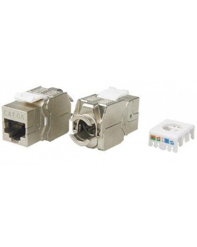 Вставка Keystone Jack RJ-45(8P8C) Hyperline KJ8-8P8C-C6A-180-TLS-SH-F-WH в Прокопьевске Модули Keystone Pintop.ru