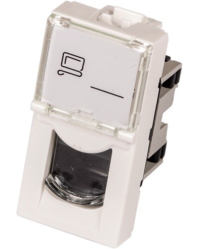 Вставка Mosaic 22.5x45, RJ-45 UTP, белая LANMASTER (LAN-SIP-22U5E-WH) в Прокопьевске Коннекторы и разъемы Pintop.ru