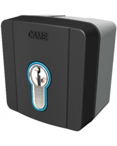 Ключ-выключатель накладной с цилиндром замка DIN и синей подсветкой Came 806SL-0050 в Прокопьевске Запчасти для шлагбаумов и автоматики Pintop.ru