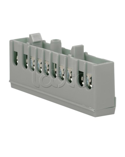 Шина фаза L (6х9мм) 10 отверстий латунь серый изолированный корпус на DIN-рейку EKF PROxima (sn0-63-10-is) в Прокопьевске Клеммные колодки Pintop.ru