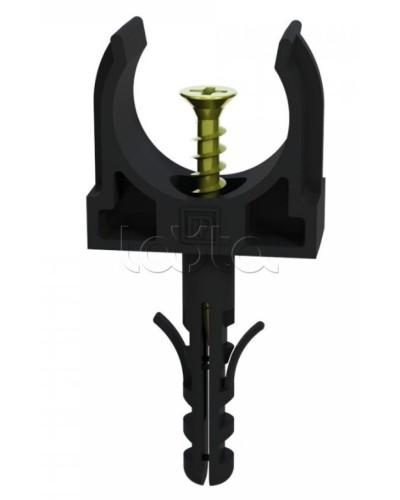 Крепеж-клипса с дюбелем и саморезом черная д16 в малой упаковке (10шт/900шт уп/кор) Промрукав (PR13.0311) в Прокопьевске Крепеж: Дюбели, шурупы, саморезы Pintop.ru