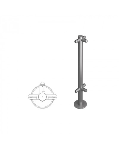 Стойка ограждения под стекло Т-образная h=800мм Oxgard Стойка ВЗР2462-00.02-08 в Прокопьевске Ограждения Pintop.ru