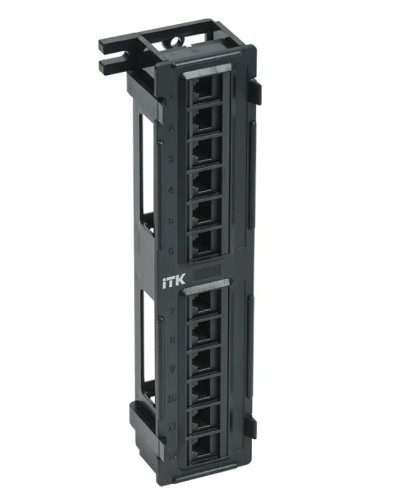 ITK Настенная патч-панель кат.5Е UTP, 12 портов (IDC Dual) (PP12-C5EU-D05) в Прокопьевске Патч панель Pintop.ru