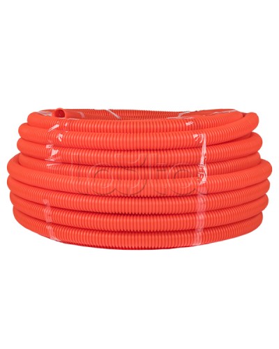 Труба гофр. ПНД с протяжкой d32 мм (50 м) оранжевая EKF-Plast (tpnd-32-o) в Прокопьевске Труба гофрированная Pintop.ru