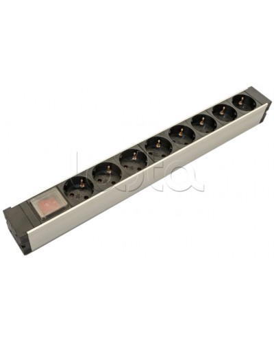 Блок розеток для 19 шкафов, горизонтальный Hyperline (SHZ19-8SH-S-IEC) в Прокопьевске Блоки розеток Pintop.ru