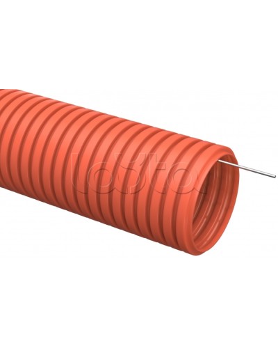 Труба гофрированная ПНД d=16мм с зондом оранжевая тяжелая (100м) IEK (CTG21-16-K09-100) в Прокопьевске Труба гофрированная Pintop.ru