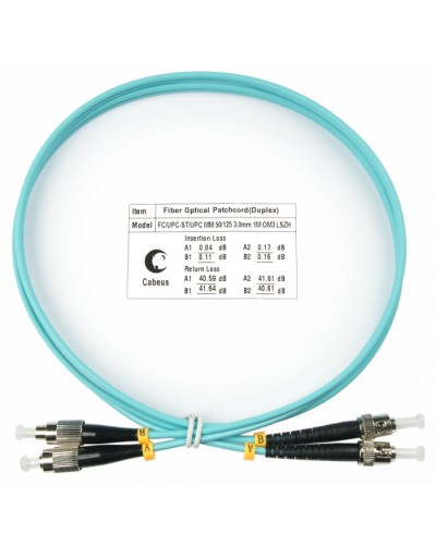 Шнур оптический duplex FC-ST 50/125 mm OM3 1м LSZH Cabeus FOP-50-FC-ST-1m в Прокопьевске Патч-корды и пигтейлы Pintop.ru