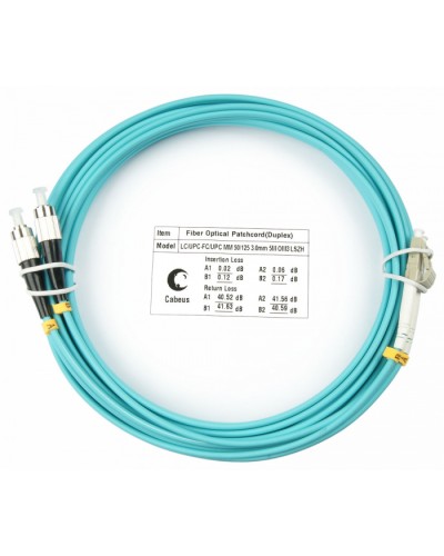 Шнур оптический duplex LC-FC 50/125 mm OM3 15м LSZH Cabeus FOP-50-LC-FC-15m в Прокопьевске Патч-корды и пигтейлы Pintop.ru