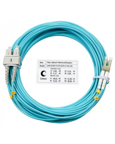 Шнур оптический duplex LC-SC 50/125 mm OM3 15м LSZH Cabeus FOP-50-LC-SC-15m в Прокопьевске Патч-корды и пигтейлы Pintop.ru