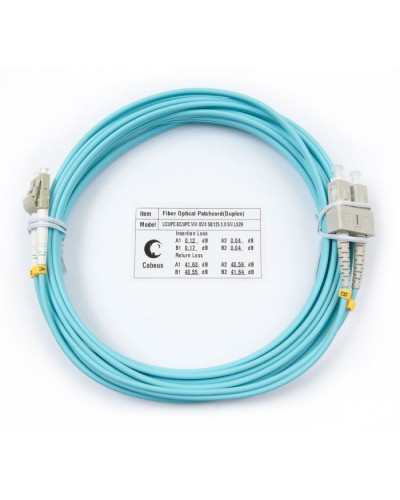 Шнур оптический duplex LC-SC 50/125 mm OM3 5м LSZH Cabeus FOP-50-LC-SC-5m в Прокопьевске Патч-корды и пигтейлы Pintop.ru