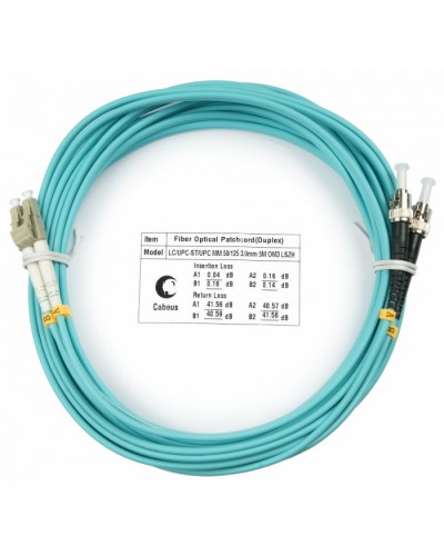 Шнур оптический duplex LC-ST 50/125 mm OM3 7м LSZH Cabeus FOP-50-LC-ST-7m в Прокопьевске Патч-корды и пигтейлы Pintop.ru