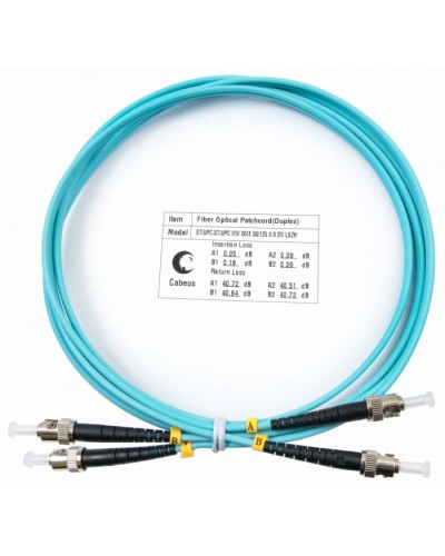 Шнур оптический duplex ST-ST 50/125 mm OM3 1,5м LSZH Cabeus FOP-50-ST-ST-1,5m в Прокопьевске Патч-корды и пигтейлы Pintop.ru