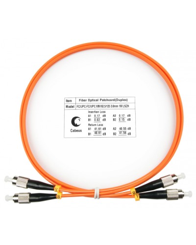 Шнур оптический duplex FC-FC 62,5/125 mm 1м LSZH Cabeus FOP-62-FC-FC-1m в Прокопьевске Патч-корды оптические Pintop.ru