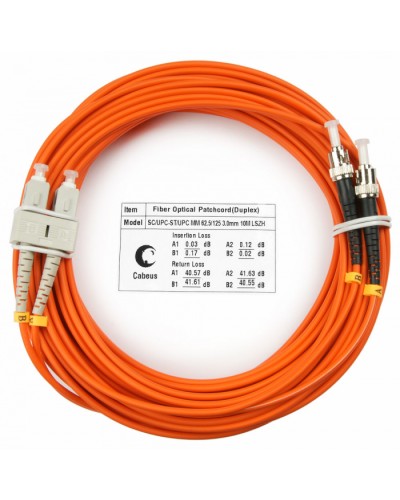 Шнур оптический duplex SC-ST 62,5/125 mm 10м LSZH Cabeus FOP-62-SC-ST-10m в Прокопьевске Патч-корды оптические Pintop.ru