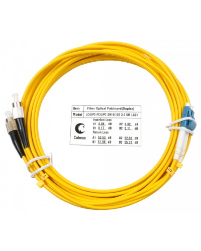 Шнур оптический duplex LC-FC 9/125 sm 7м LSZH Cabeus FOP(d)-9-LC-FC-7m в Прокопьевске Патч-корды оптические Pintop.ru