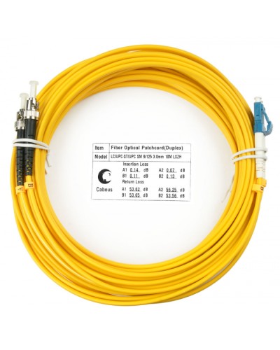 Шнур оптический duplex LC-ST 9/125 sm 10м LSZH Cabeus FOP(d)-9-LC-ST-10m в Прокопьевске Патч-корды оптические Pintop.ru