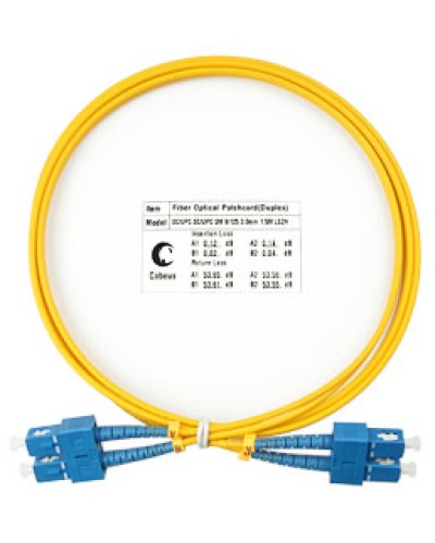 Патч-корд волоконно-оптический SM 9/125 duplex SC/SC LSZH (1,5 м) Cabeus FOP(d)-9-SC-SC-1,5M в Прокопьевске Патч-корды оптические Pintop.ru