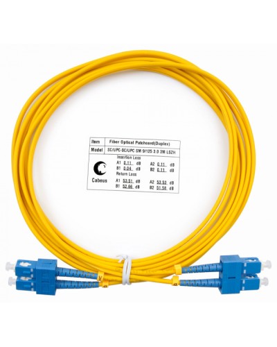 Шнур оптический duplex SC-SC 9/125 sm 3м LSZH Cabeus FOP(d)-9-SC-SC-3m в Прокопьевске Патч-корды оптические Pintop.ru