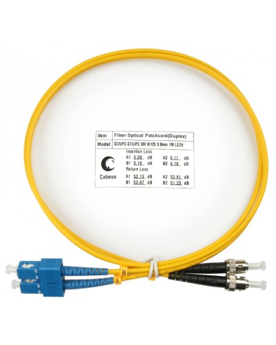 Шнур оптический duplex SC-ST 9/125 sm 1,5м LSZH Cabeus FOP(d)-9-SC-ST-1,5m в Прокопьевске Патч-корды оптические Pintop.ru