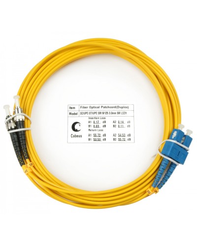 Шнур оптический duplex SC-ST 9/125 sm 7м LSZH Cabeus FOP(d)-9-SC-ST-7m в Прокопьевске Патч-корды оптические Pintop.ru