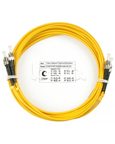Шнур оптический duplex ST-ST 9/125 sm 7м LSZH Cabeus FOP(d)-9-ST-ST-7m в Прокопьевске Патч-корды оптические Pintop.ru