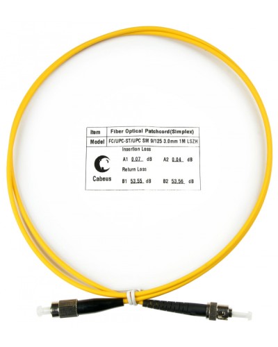 Шнур оптический simplex FC-ST 9/125 sm 1м LSZH Cabeus FOP(s)-9-FC-ST-1m в Прокопьевске Патч-корды оптические Pintop.ru