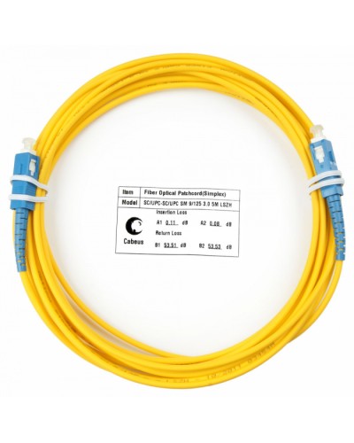 Шнур оптический simplex SC-SC 9/125 sm 7м LSZH Cabeus FOP(s)-9-SC-SC-7m в Прокопьевске Патч-корды оптические Pintop.ru