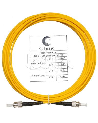 Шнур оптический simplex ST-ST 9/125 sm 7м LSZH Cabeus FOP(s)-9-ST-ST-7m в Прокопьевске Патч-корды оптические Pintop.ru