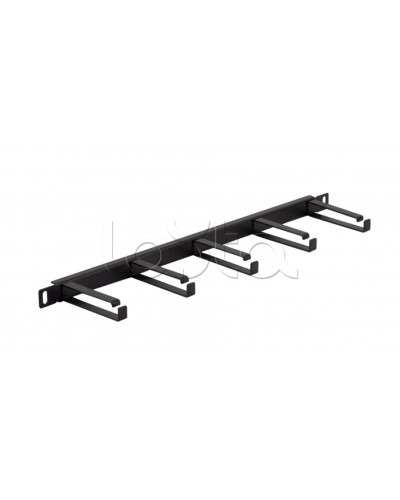 Органайзер горизонтальный 19 0.5U, 5 колец (Черный) Cabeus (JB08-0,5U-BK) в Прокопьевске Кабельные органайзеры Pintop.ru