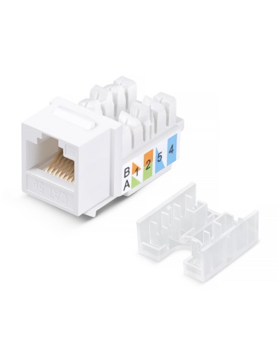 Вставка Keystone Jack RJ-45, категория 5e, заделка 110 тип, белая, со стяжкой Cabeus KJ-RJ45-Cat.5e-90-SW в Прокопьевске Модули Keystone Pintop.ru