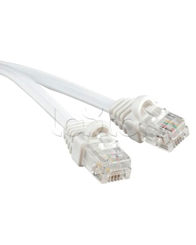 Патч-корд 6p4c телефонный, 1 м, белый Cabeus PC-TEL-RJ12-1m в Прокопьевске Патчкорды (медные) Pintop.ru