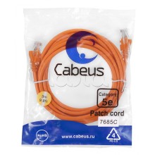 Патч-корд медный U/UTP кат.5е (3м) LSZH (оранжевый) Cabeus (PC-UTP-RJ45-Cat.5e-3m-OR-LSZH)