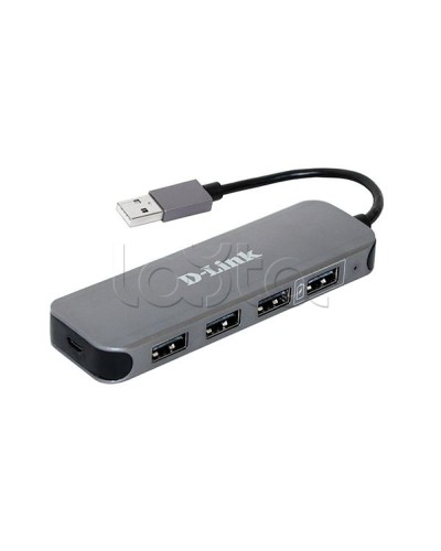 Концентратор с 4 портами USB 2.0 D-Link DUB-H4/E1A в Прокопьевске Дополнительное оборудование для сетей Pintop.ru